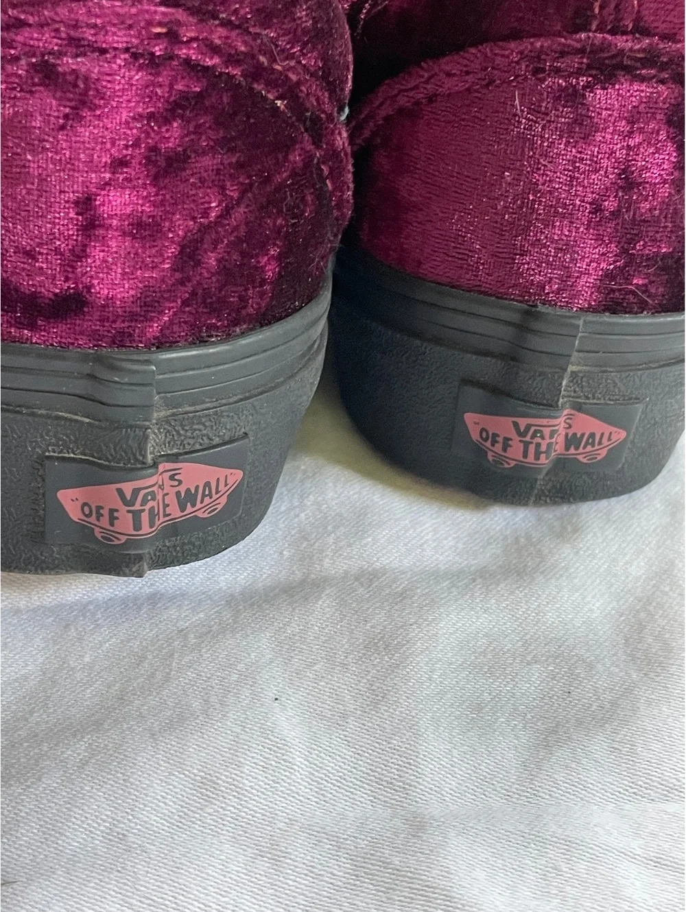 Vans Old Skool Platform Velvet Sneakers Burgundy Wine Men’s Size 6